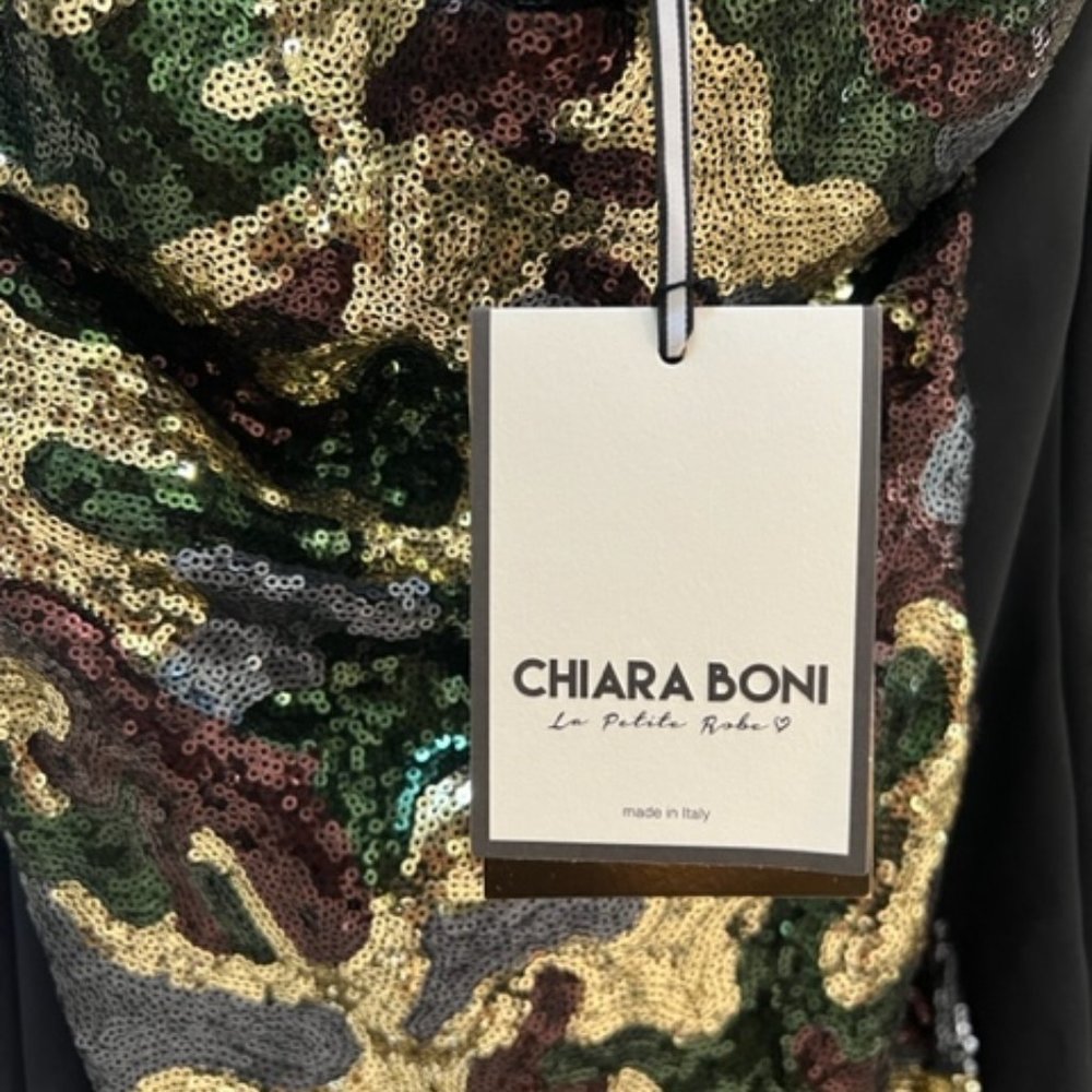 The Merlina gown from Chiara Boni La Petite Robe, size 6, color Petrolio Camo